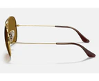 Mens Ray Ban Sunglasses Rb3025 Aviator Classic Polished Gold/Brown Sunnies - M