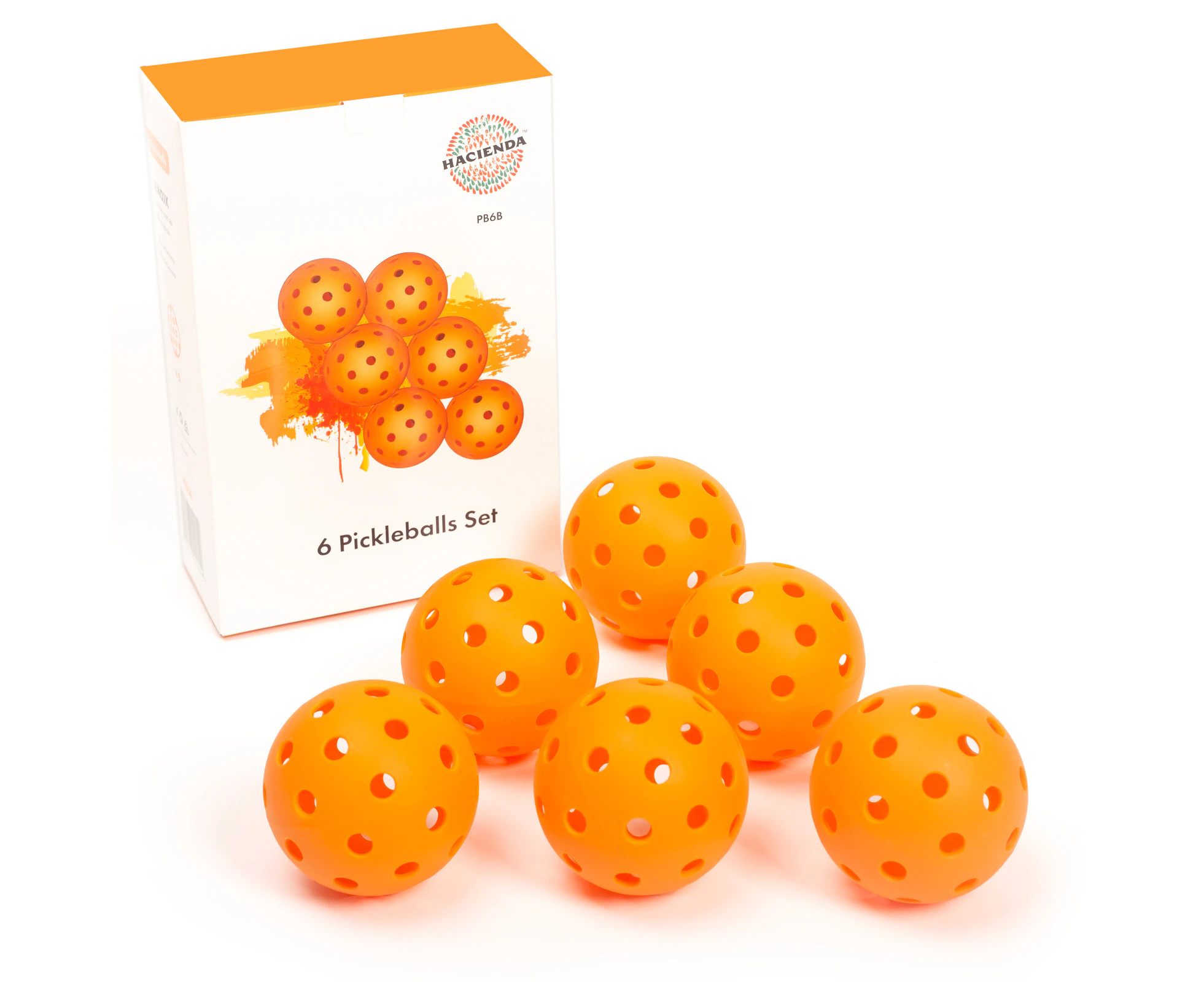 Hacienda Precision Aerodynamic 40 Hole Design Pickleball Ball - 6 pack