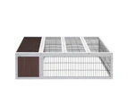 Large Wooden Rabbit Hutch Chicken Coop 124x90x35cm Outdoor Run Cage House