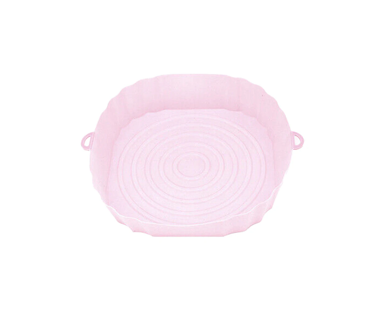 Air Fryer Silicone Pot Air Fryer Basket Liner Non-Stick Reusable Baking Tray Pink