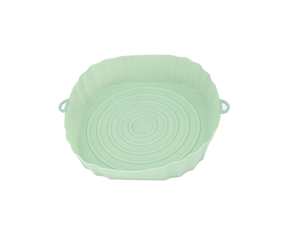 Air Fryer Silicone Pot Air Fryer Basket Liner Non-Stick Reusable Baking Tray Green