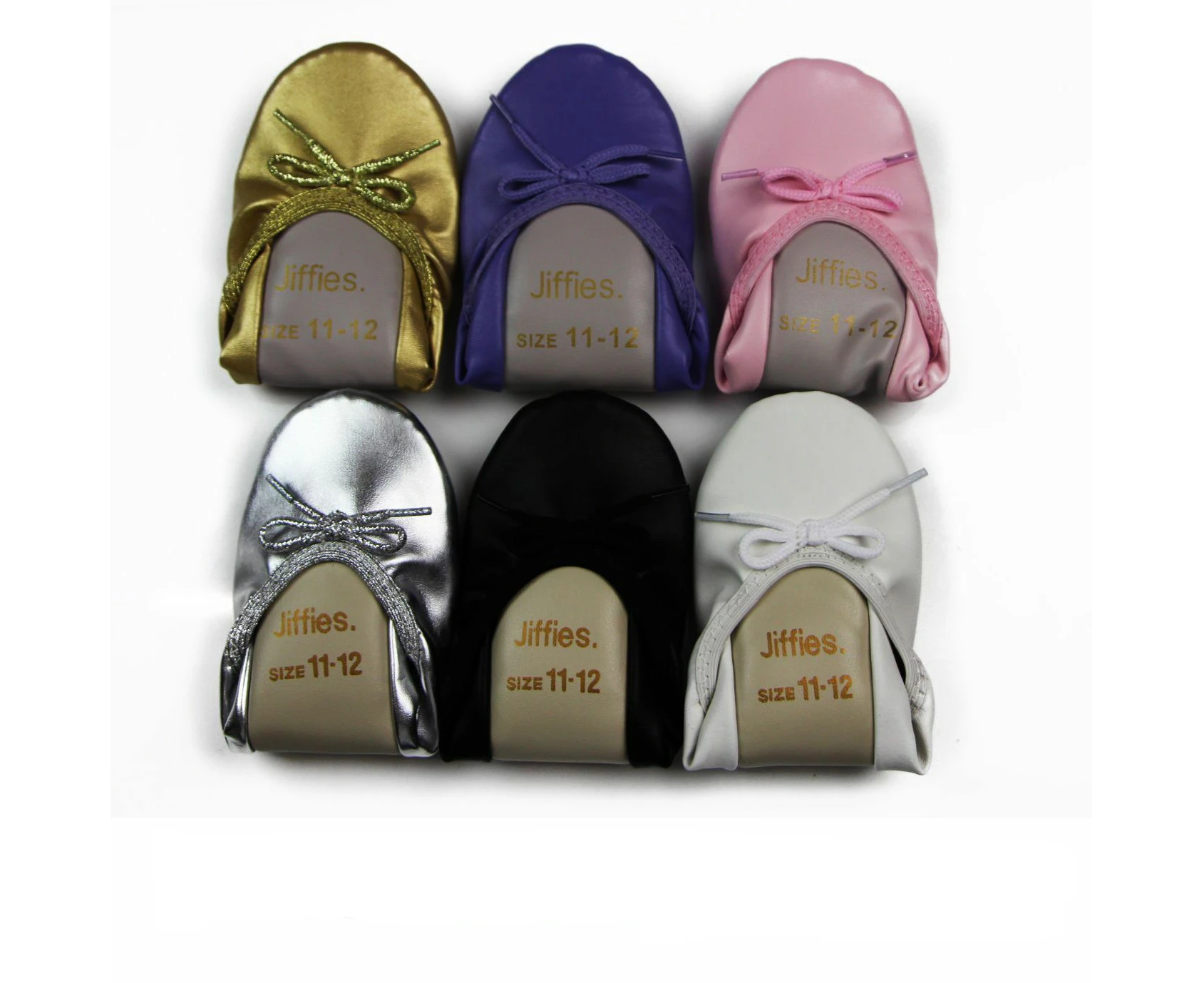 3 Pairs X Grosby Jiffies Girls Ballet Dance Slippers Shoes Black Gold Pink White Synthetic