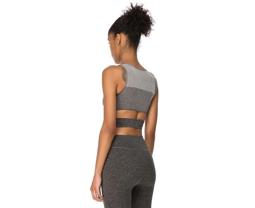 Jerf  Womens Lima Grey Melange Seamless Crop Top