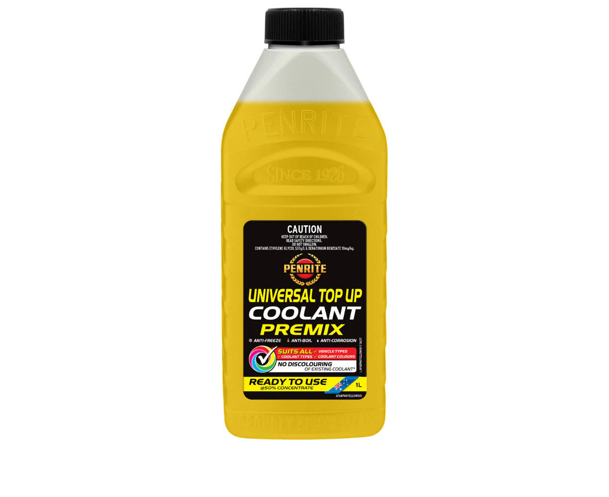 Penrite Universal Top Up Coolant Premix 1L Yellow AFABPMXYELLOW001