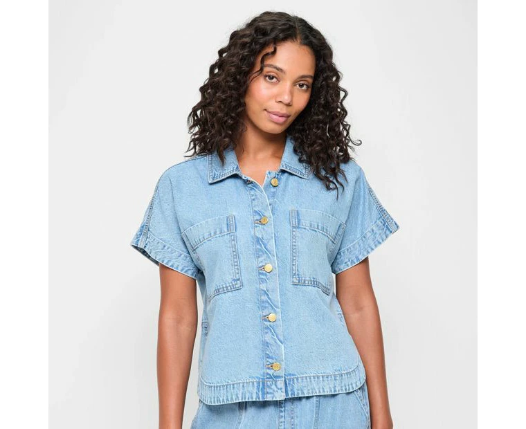 Target Extended Shoulder Denim Shacket