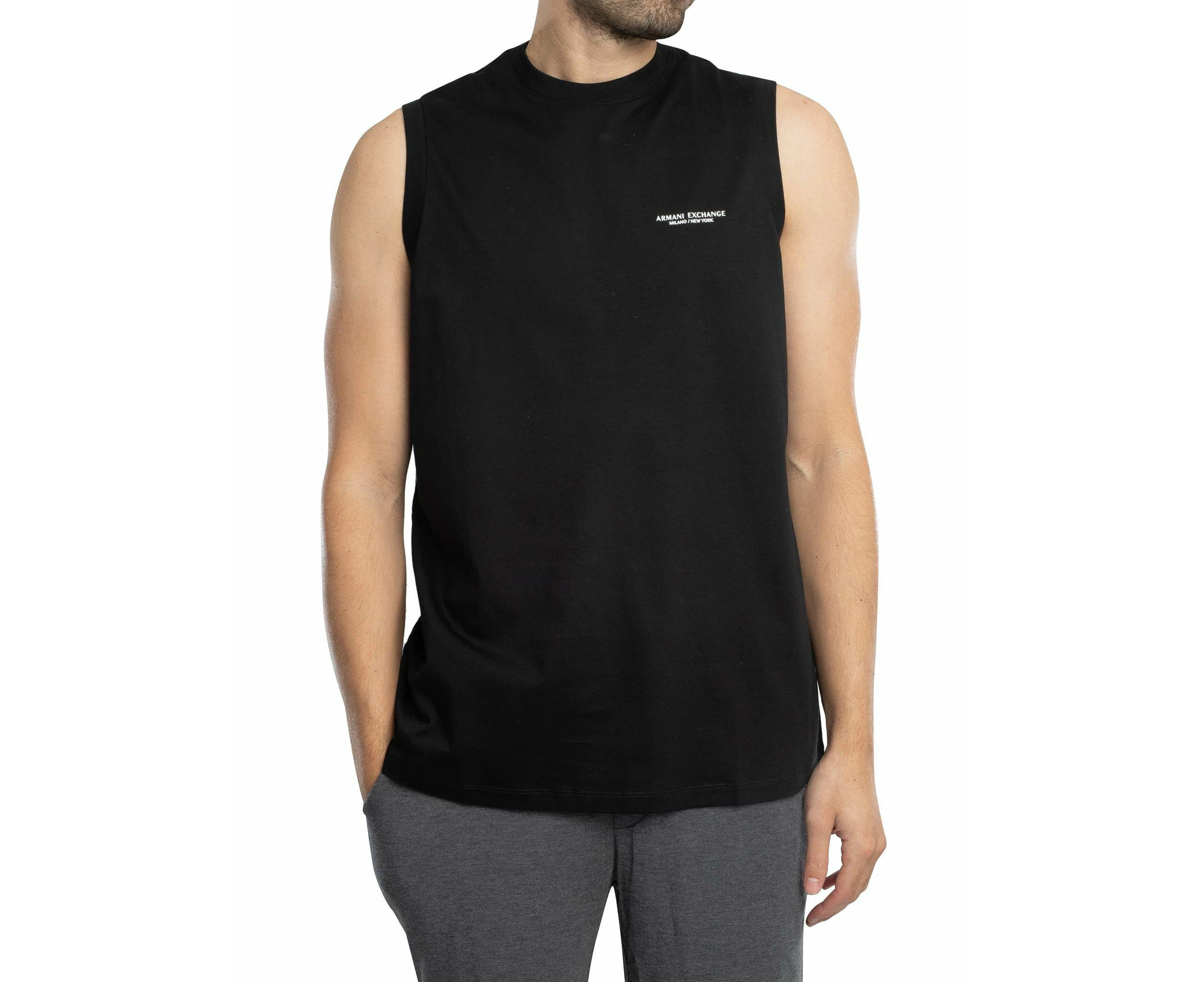 Armani Exchange Men's Relaxed Chest Logo Vest - Black