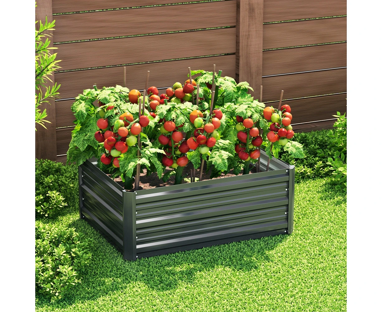 Garden Bed Planter Box 80X60X30cm Galvanized Steel Raised Vegetable Flower Herb