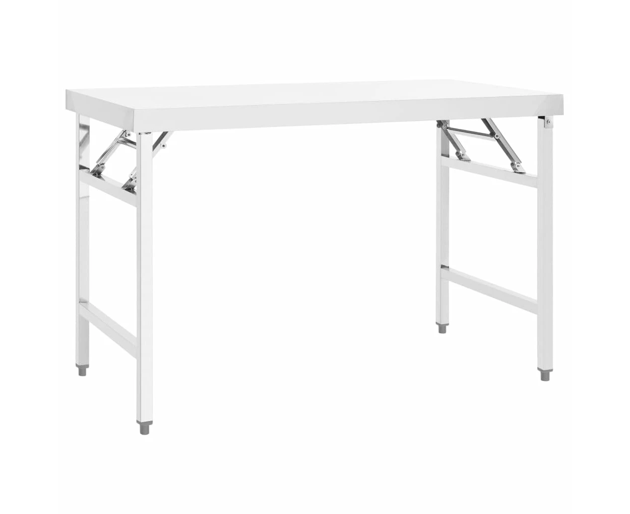 Kitchen Folding Work Table 120x60x80 cm Stainless Steel Foldable Easy Clean Silver