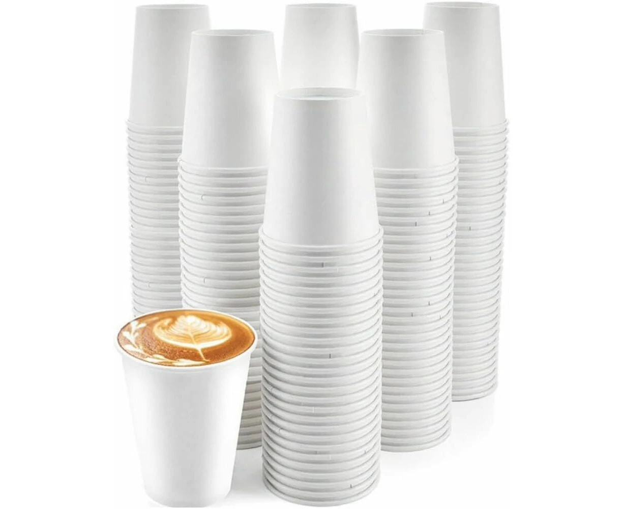 1200 White Disposable Coffee Cups 8oz Extra Strong Takeaway Paper Take Away Bulk