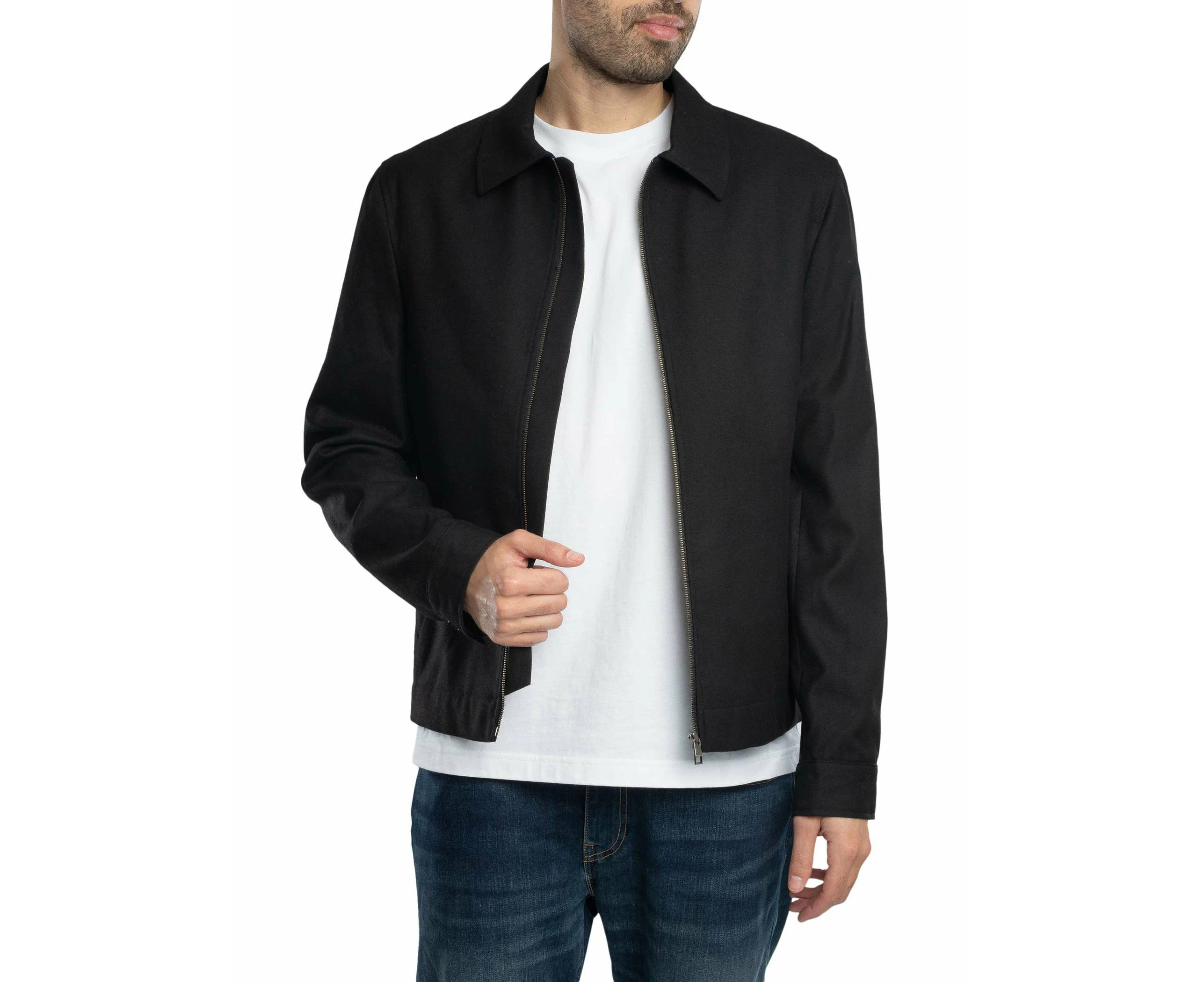 Ted Baker Men's Henry J Wool Blend Harrington Jacket - Black