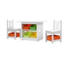 Keezi 3PCS Kids Table and Chairs Set Children Furniture Play Toys Storage Box