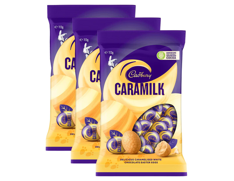 3 x Cadbury Caramilk Easter Eggs 113g