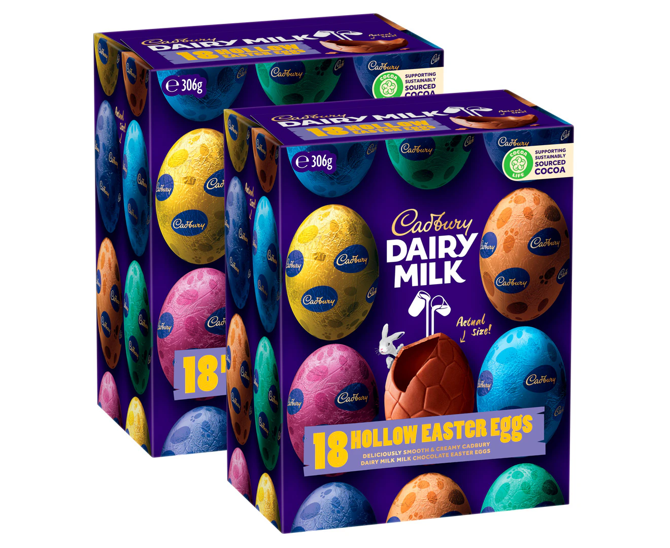 2 x Cadbury Hollow Easter Eggs Box 306g