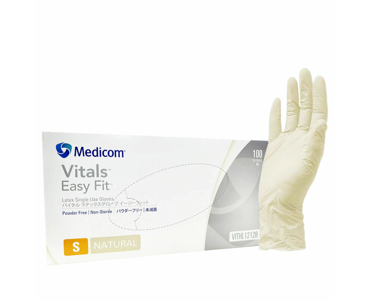 Medicom - Latex Powder Free Gloves Size S (Small) 100pcs