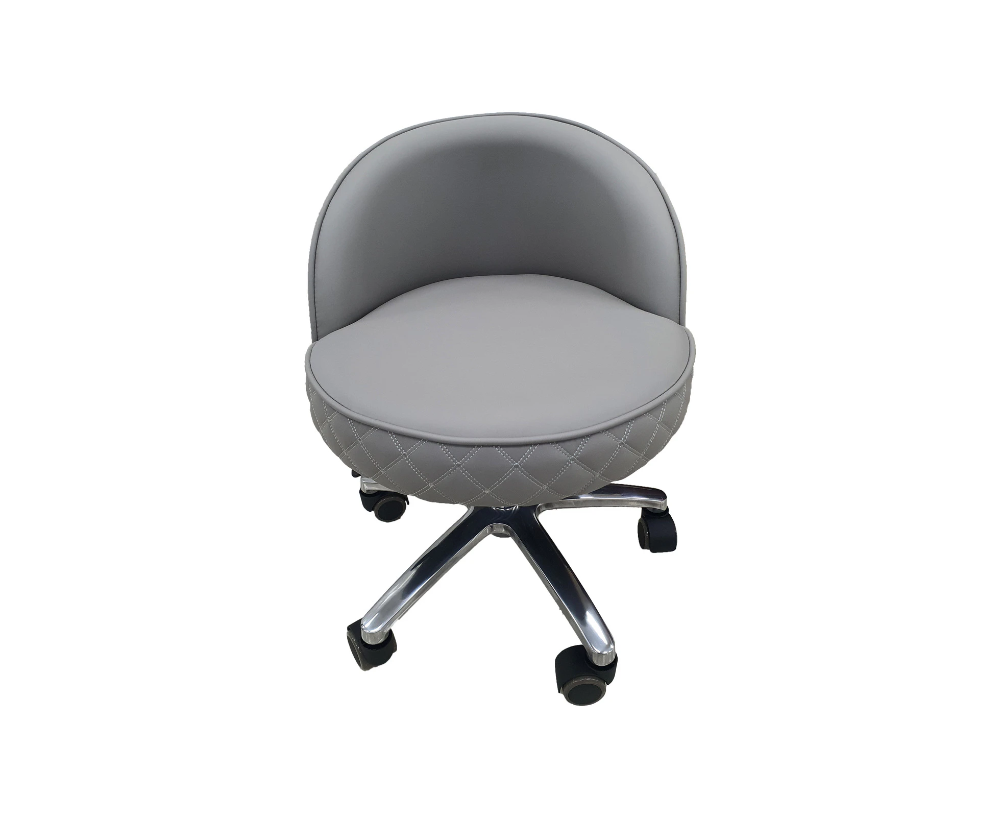 Nail Salon Chair Stool Round Hydraulic Leather PU 1045 Grey