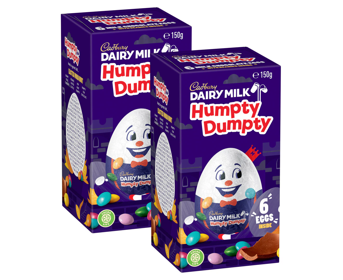 2 x 6pk Cadbury Humpty Dumpty Eggs 150g