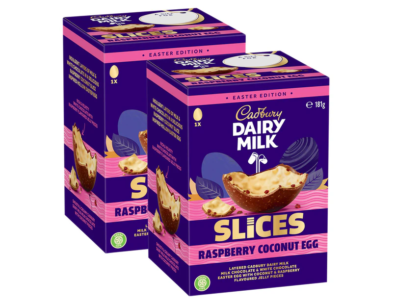 2 x Cadbury Slices Raspberry Coconut Easter Egg 181g