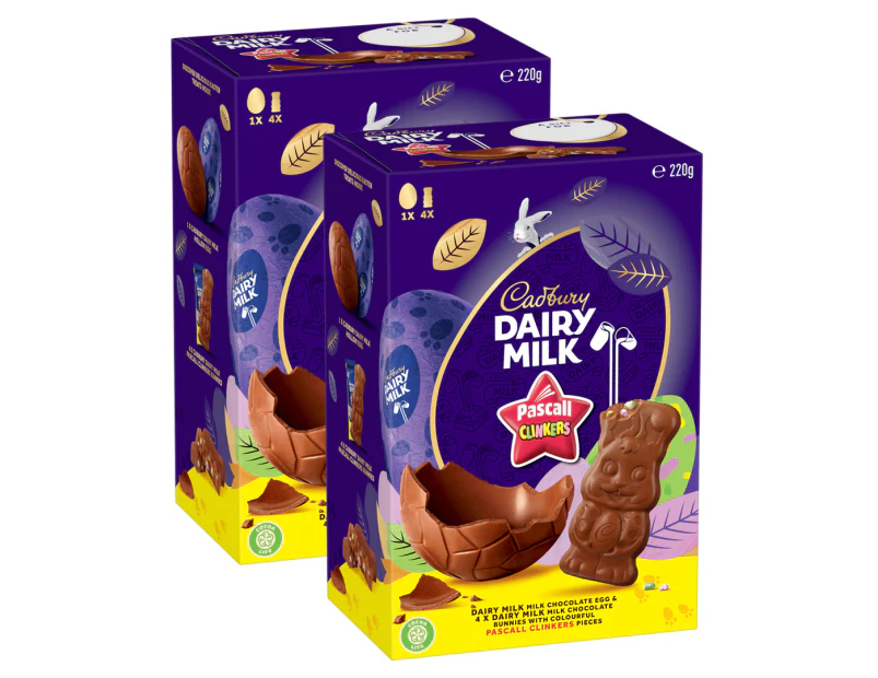 2 x Cadbury Pascall Clinkers Bunny Gift Box 220g