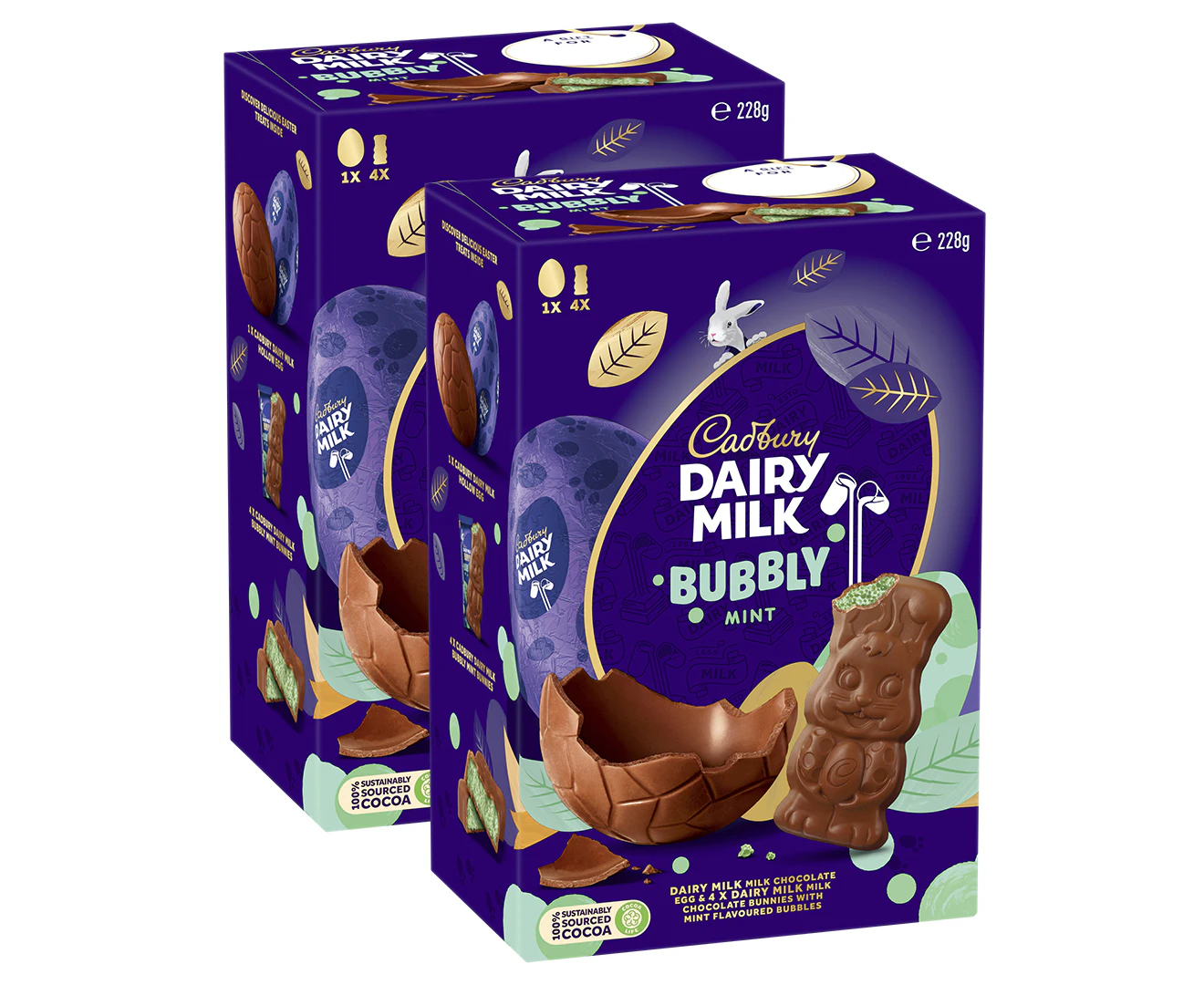 2 x Cadbury Dairy Milk Bubbly Gift Box 228g