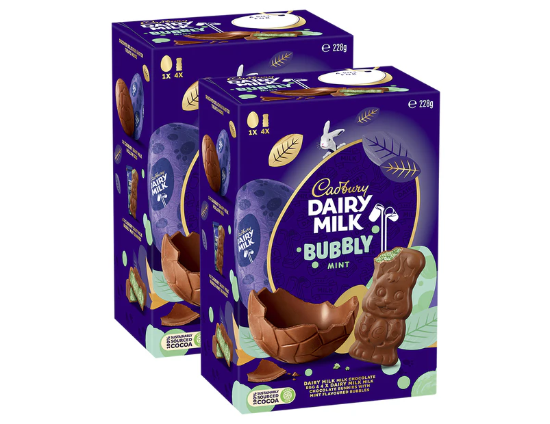 2 x Cadbury Dairy Milk Bubbly Gift Box 228g