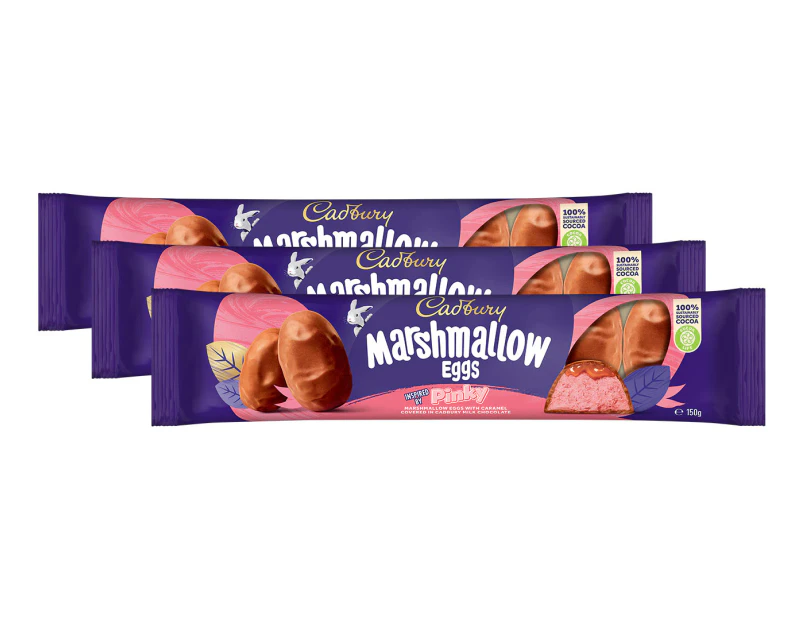 3 x Cadbury Pinky Marshmallow Easter Eggs 150g