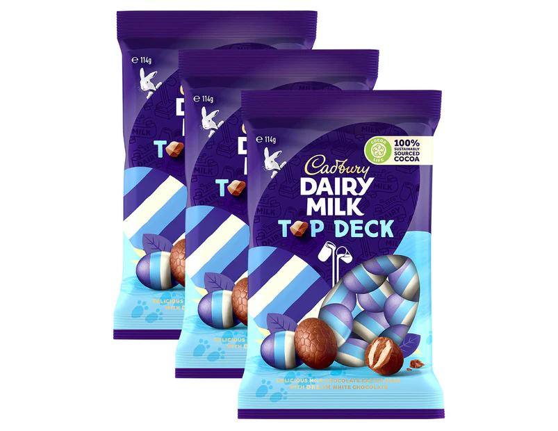 3 x Cadbury Dairy Milk Top Deck Easter Eggs 114g