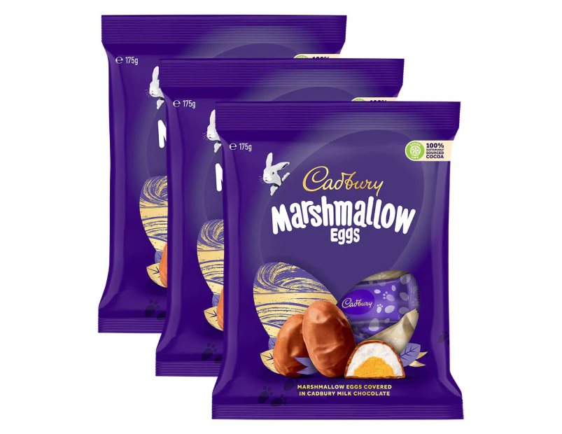 3 x Cadbury Chocolate Marshmallow Easter Eggs 175g