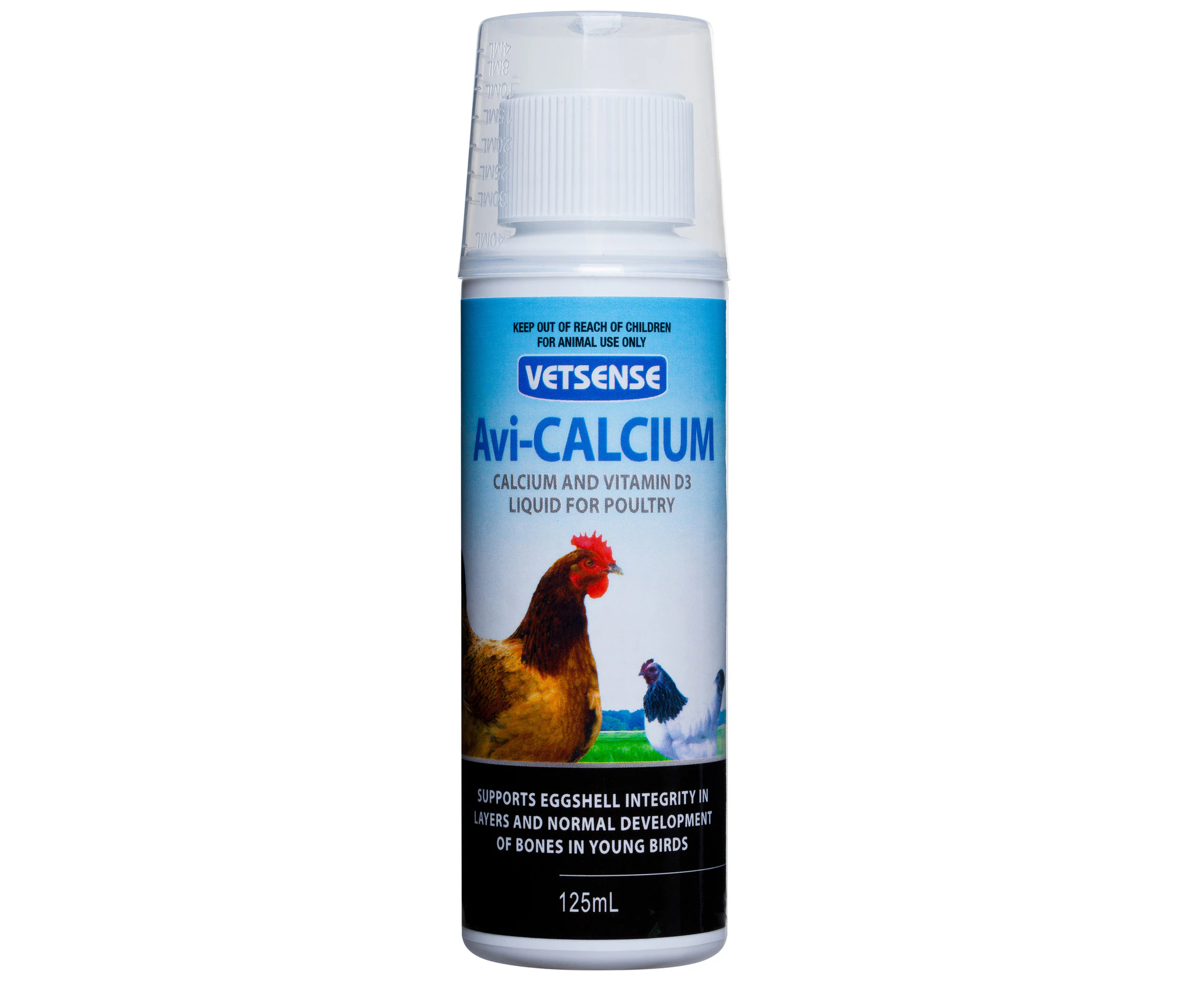 Vetsense Avi-CALCIUM for Poultry Birds & Chickens - 125ml