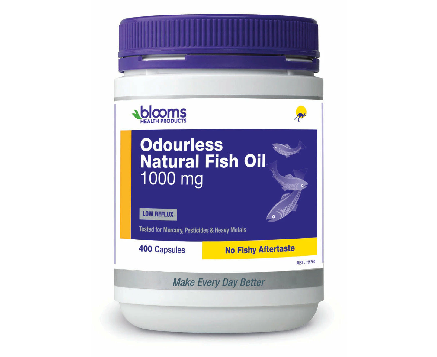 Henry Blooms Odourless Natural Fish Oil 1000mg 400 Capsules