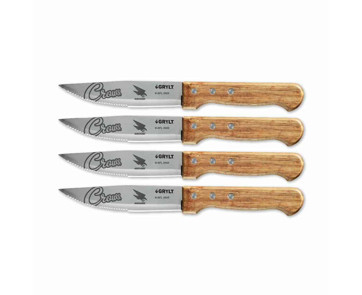 GRYLT Jumbo 4 Piece Steak Knife Set AFL Adelaide Crows