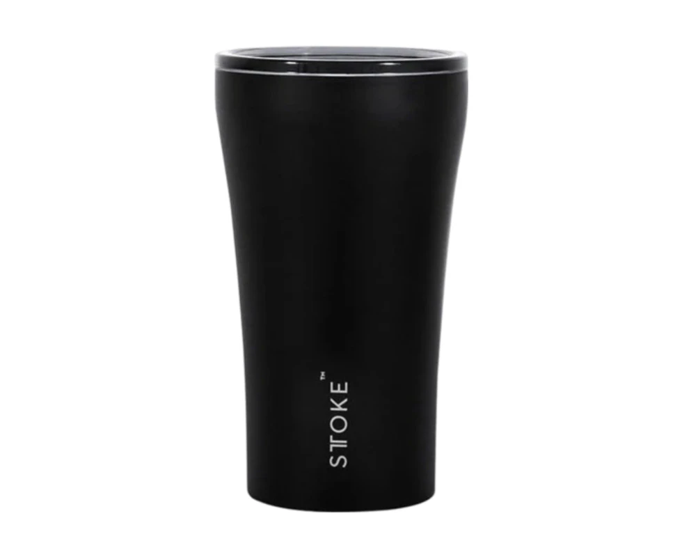 Sttoke Ceramic Reusable Coffee Cup 12oz Lux Black