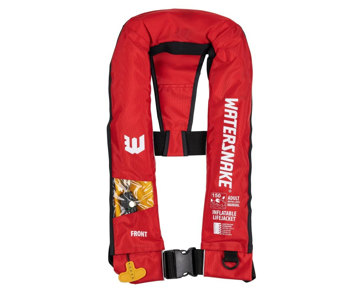 Red Watersnake Manual Inflatable PFD With Window - Level 150 Adult Life Jacket