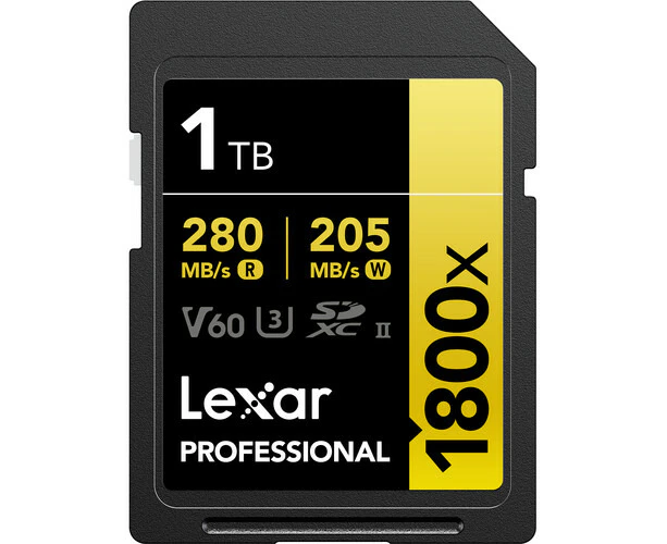 Lexar 1TB SDXC 280mb/s Professional SD Memory Card