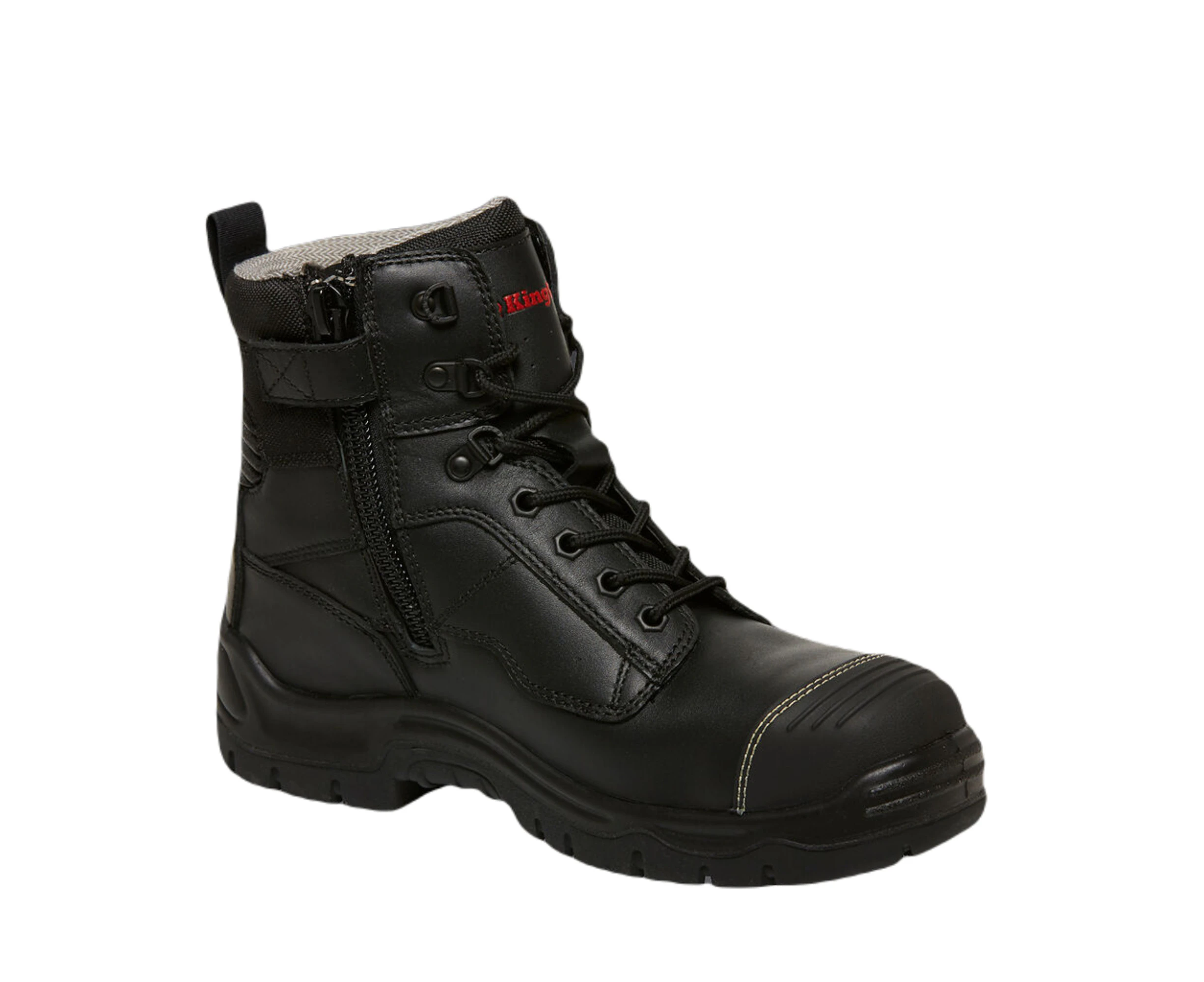 KingGee Men's Phoenix Zip/Lace Composite Safety Work Boots 6" - Black