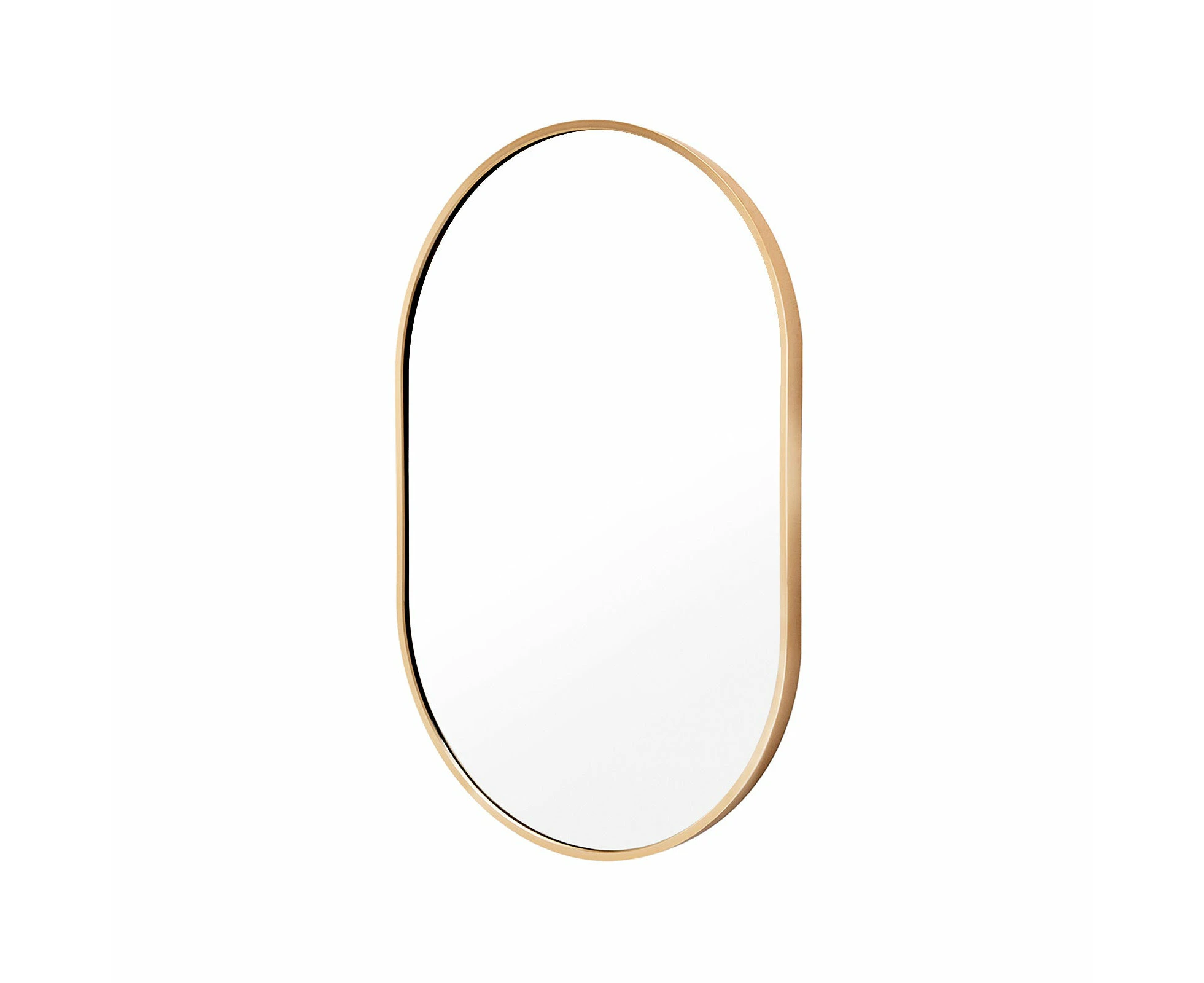 La Bella Gold Wall Mirror Oval Aluminum Frame Makeup Decor Bathroom Vanity 50 x 75cm