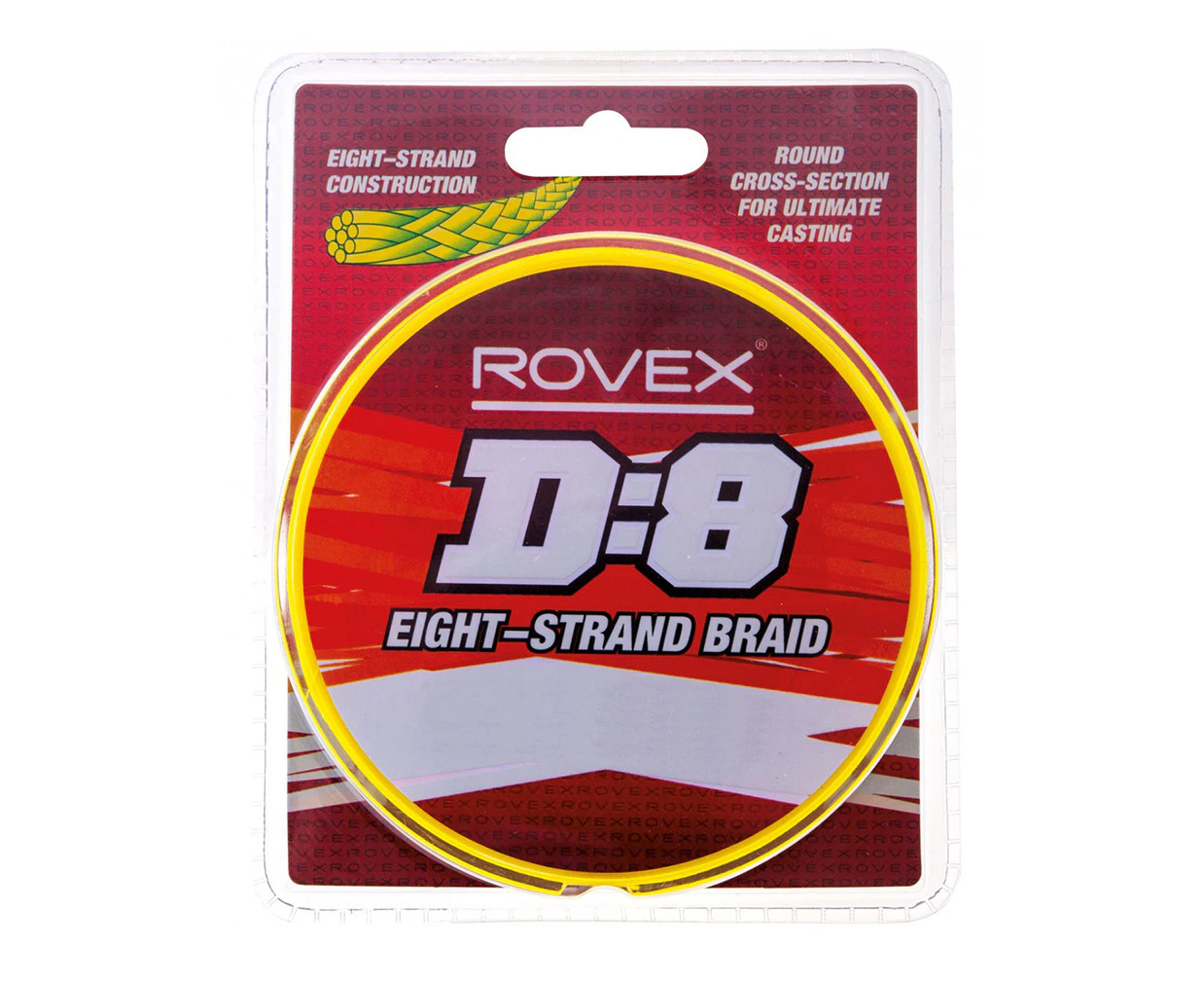 Rovex D:8 Braid 150yd 6lb Hi Vis Yellow Fishing Line