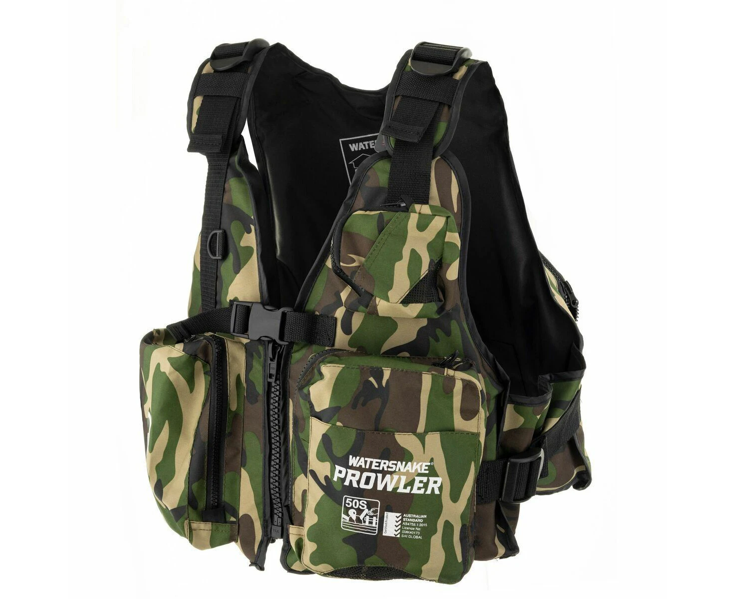 Watersnake Prowler Kayak Vest Level 50 Camo Adult - X-Large 70Kg + (Chest Sz 120-135Cm)