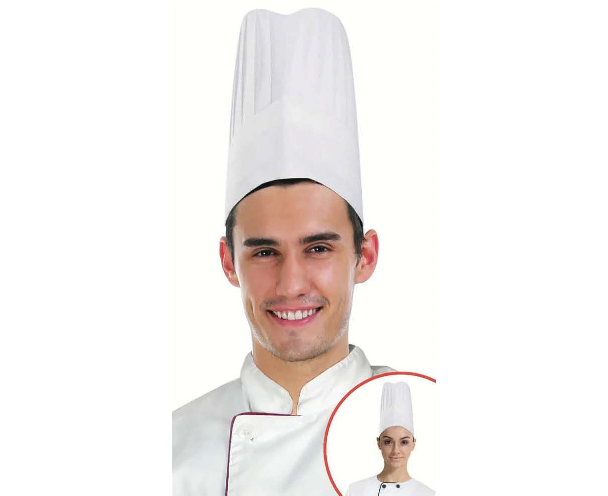 CHEFS HAT Chef Master Kitchen Cooking Baker Cap Costume Fancy BBQ Party - White