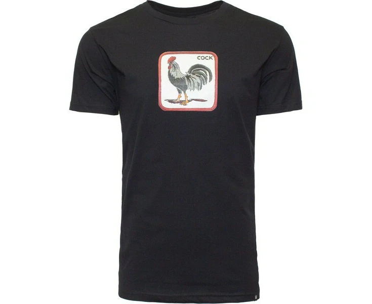 Goorin Bros The Animal Farm T Shirt Top Short Sleeve Rooster - Made in Portugal - Black