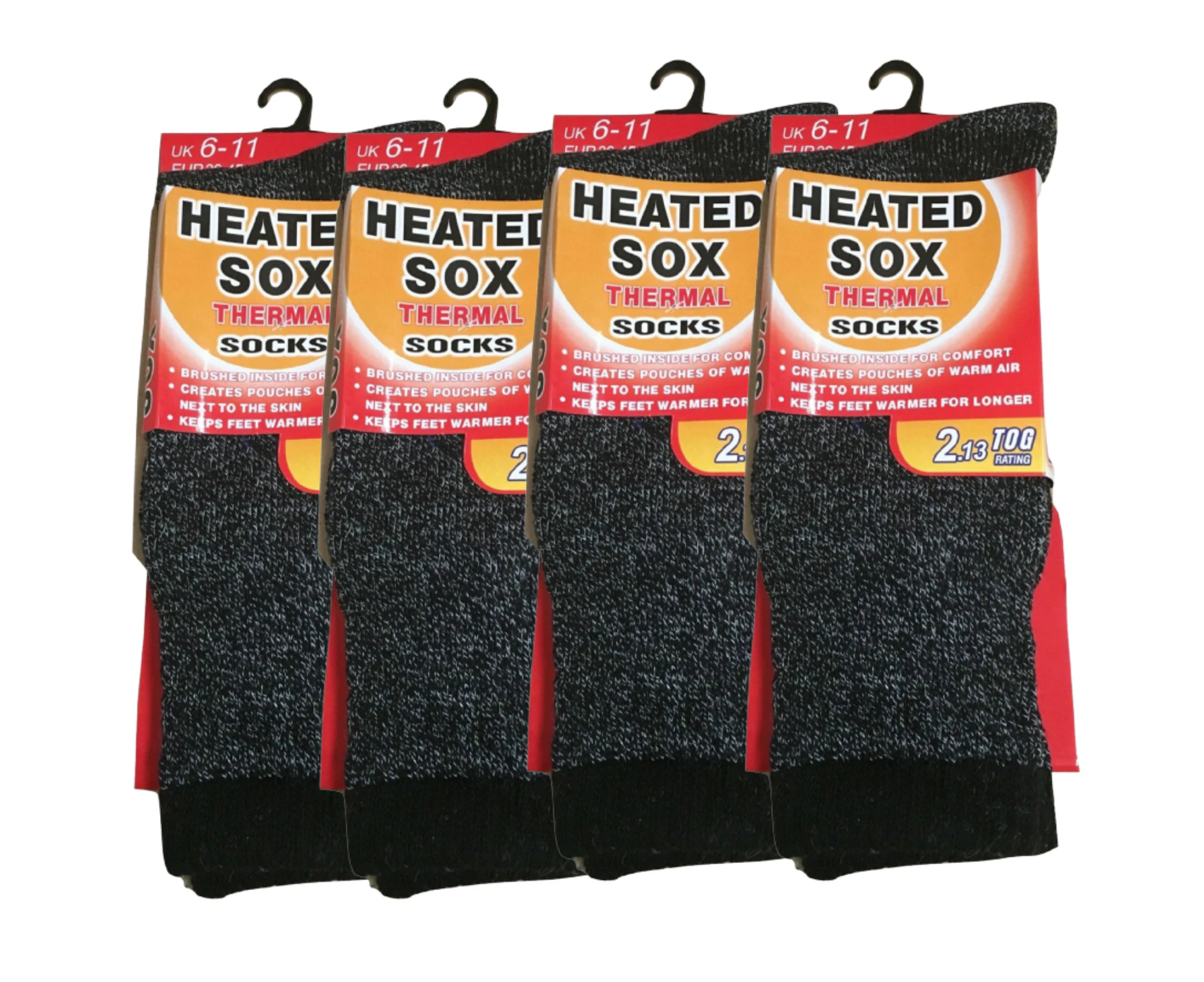 4 Pairs Mens THERMAL HEATED SOCKS Warm Winter Comfort Mens Work Sox Ski BULK