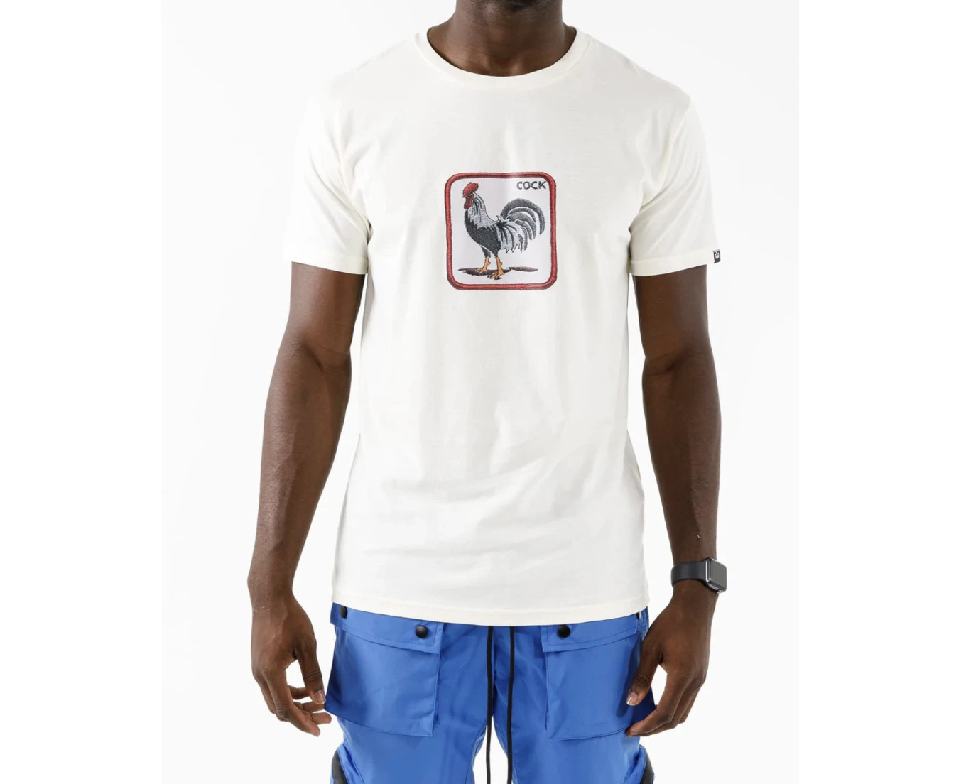 Goorin Bros The Animal Farm T Shirt Top Short Sleeve Rooster - Made in Portugal - Cream