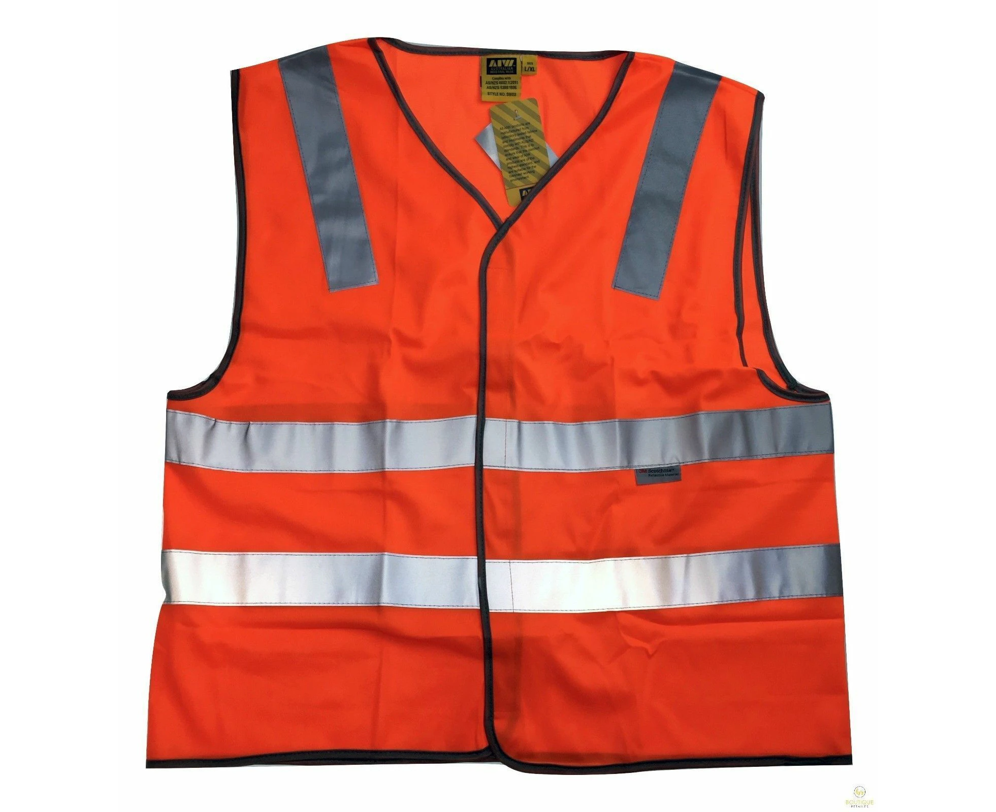 3M Reflective Tape Hi Vis Safety VEST Workwear Night & Day Use Safety Visibility - Orange