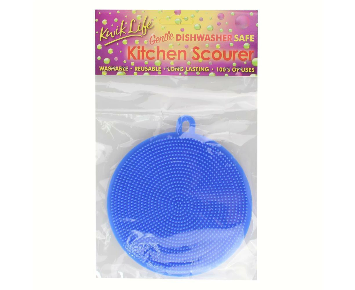 Kwik Life Kitchen Scourer Silicone Assorted Colours Blue Purple & Green