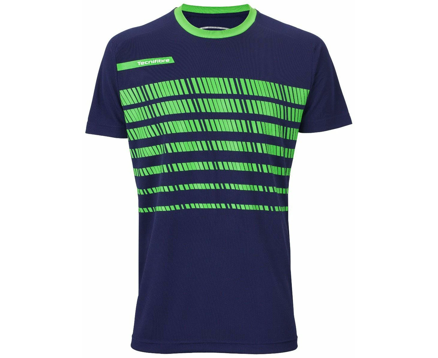 Tecnifibre Womens Top Tee Shirt F2 Airmesh 360 Tennis Fitness - Navy/Green