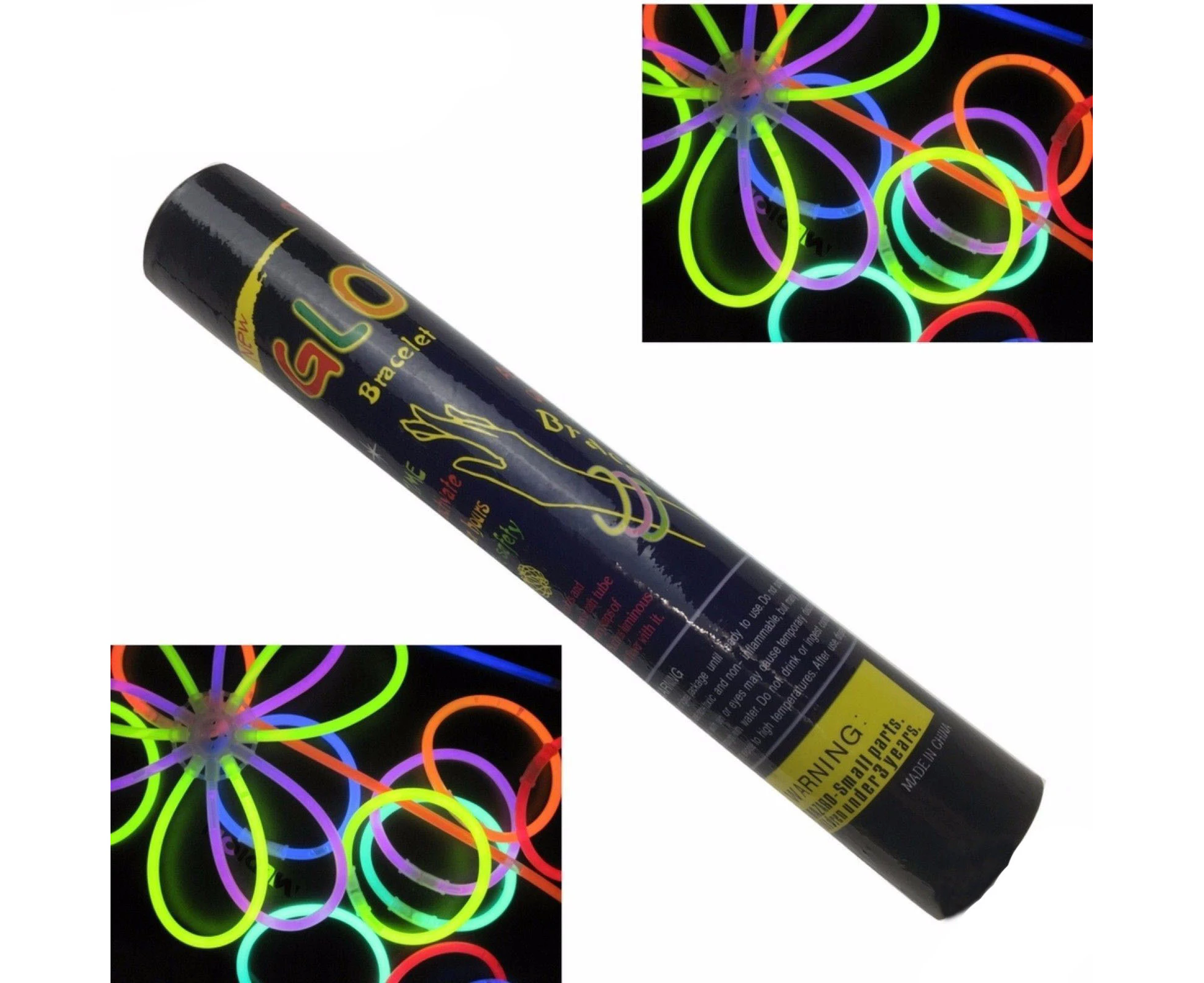 50 GLOW STICKS Party Light Glow In The Dark Rave NECKLACE Disco Bulk