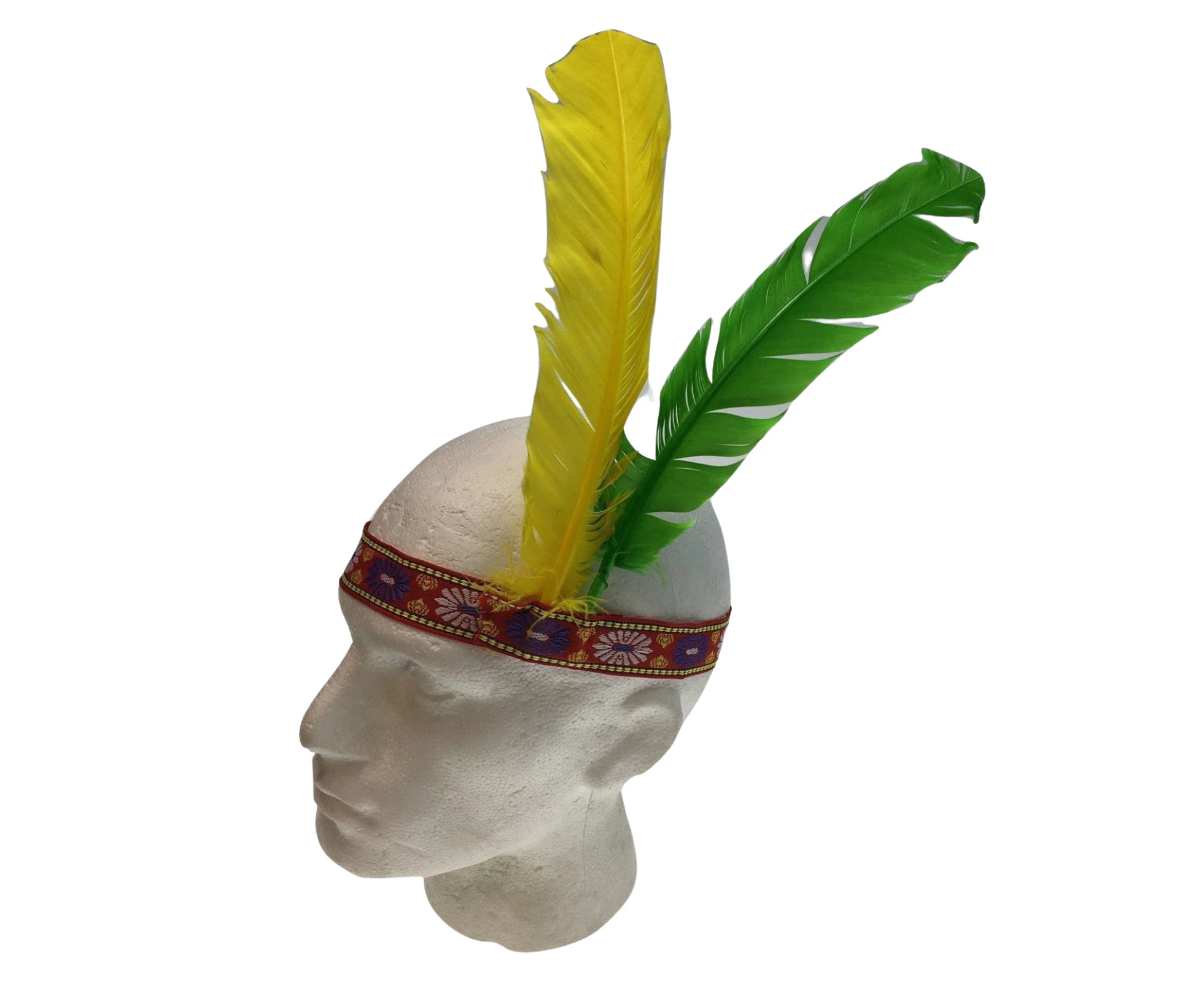 INDIAN Two Feather Headband Headdress Fancy Dress Native American Costume Party