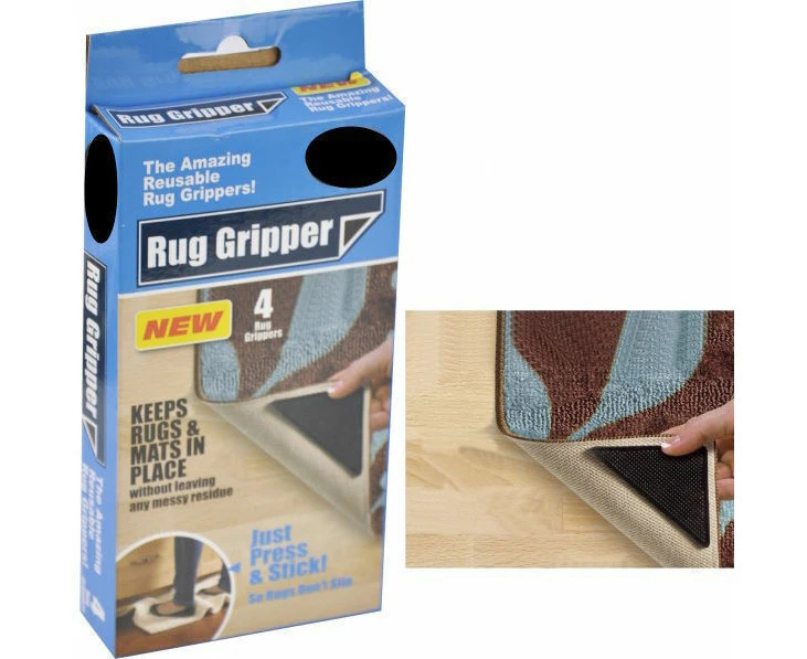 8x RUG GRIPPERS Non Slip Reusable Carpet Mat Gripper Anti Skid Washable Grip