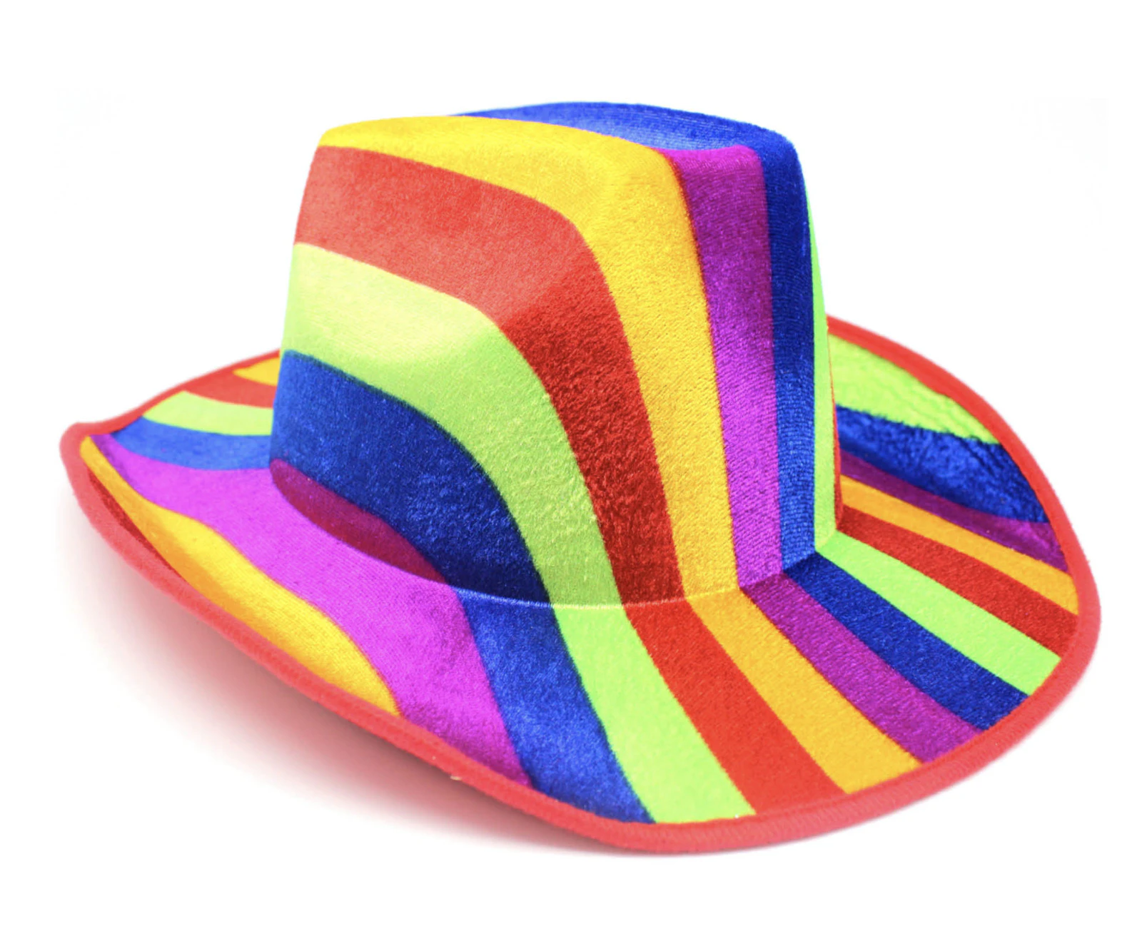 Rainbow Striped Cowboy Hat Trilby Fedora Clown Cap LGBT Gay Pride Party Costume