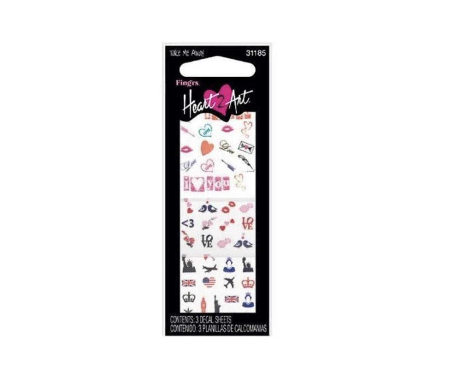 Fing'rs Pk3 Heart 2 Art Nail Art Stickers 101 31185 (Carded)