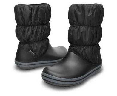 Crocs Womens Ladies Winter Warm Puff Boot Puffer - Black/Charcoal